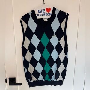Vintage Lacoste Argyle Sweater Vest